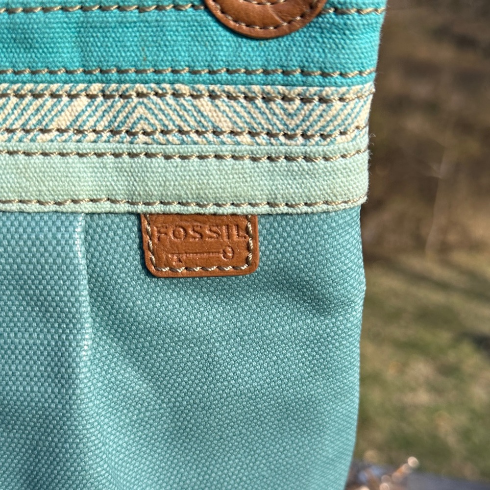 Fossil Teal Boho Kee-per Crossbody Bag. Vintage. Has KEY HANG TAG! Rare - Picture 3 of 7